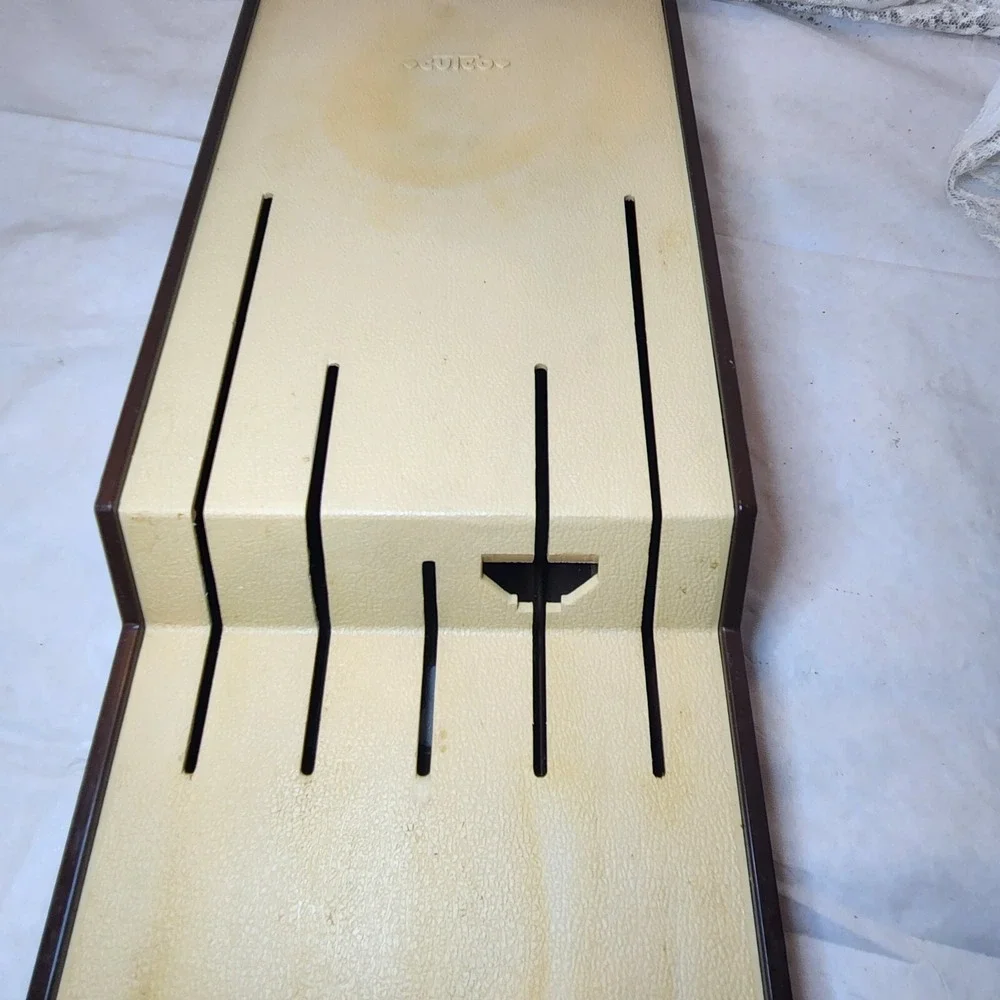 CUTCO Knife Fork Holder 5 Slot #1742 Plastic Tray‎ Drawer Wall Mount Brown Tan